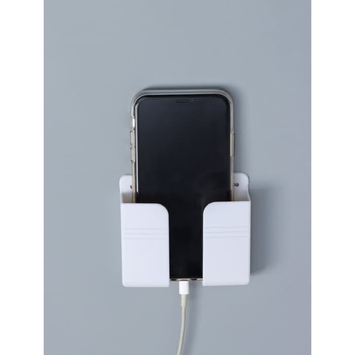 Держатель для телефона, настенный, самоклеящийся, 10×8.7×2.8 см, белый