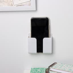Держатель для телефона, настенный, самоклеящийся, 10×8.7×2.8 см, белый