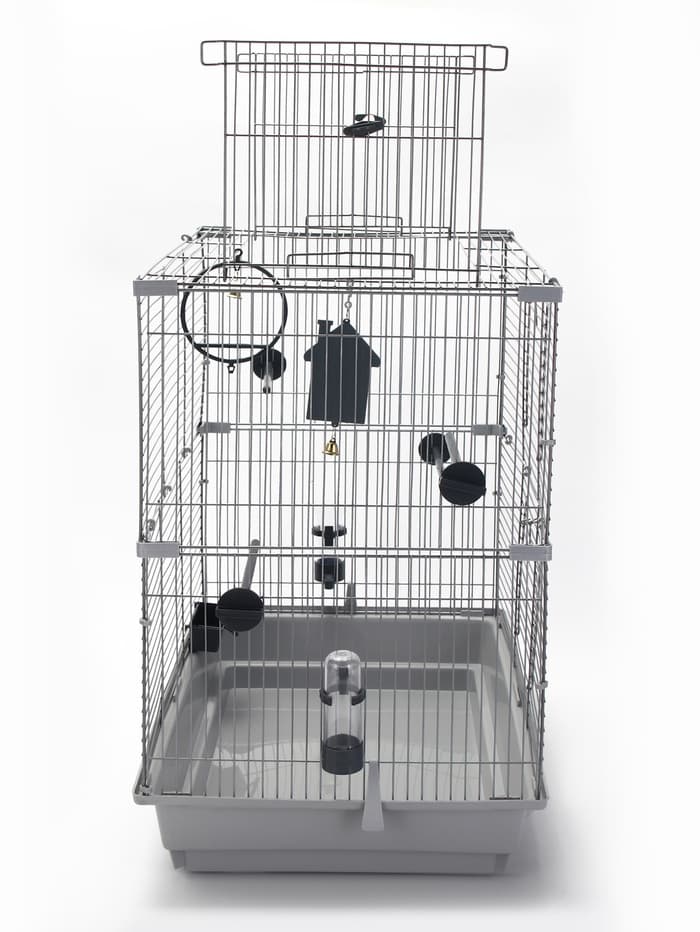 Клетка для птиц «Пижон» №104-Б, разборная, 58×40×88 см, 2 секции, серая