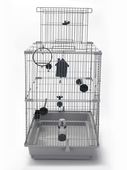 Клетка для птиц «Пижон» №104-Б, разборная, 58×40×88 см, 2 секции, серая