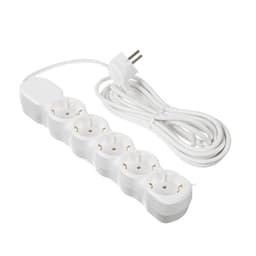 Удлинитель Luazon Lighting ECO, 5 розеток, 5 м, 10 А, 2200 Вт, ПВС 3×0.75 мм2, с заземлением, белый