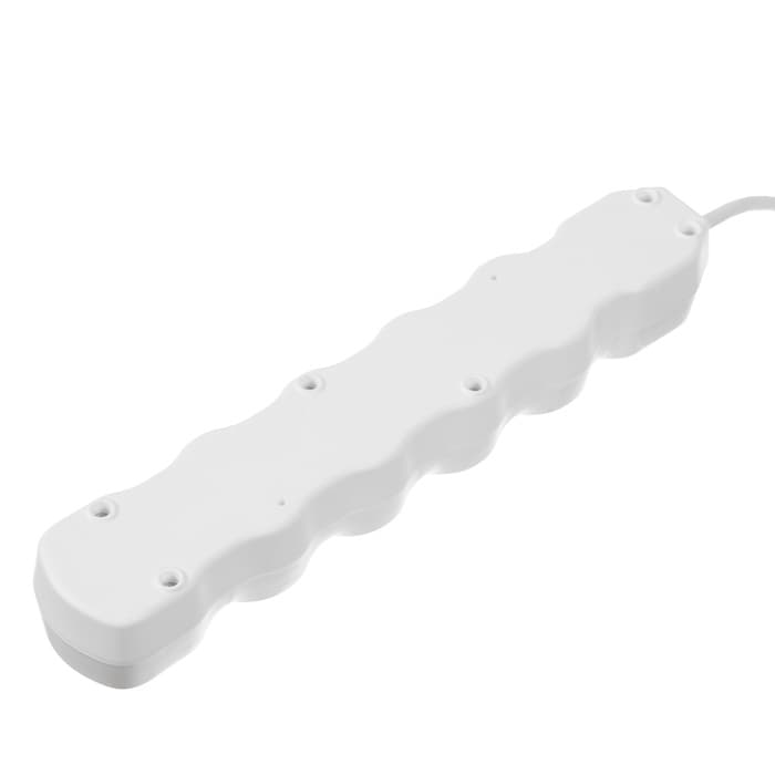 Удлинитель Luazon Lighting ECO, 5 розеток, 5 м, 10 А, 2200 Вт, ПВС 3×0.75 мм2, с заземлением, белый