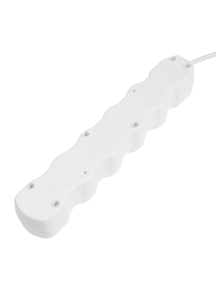 Удлинитель Luazon Lighting ECO, 5 розеток, 5 м, 10 А, 2200 Вт, ПВС 3×0.75 мм2, с заземлением, белый