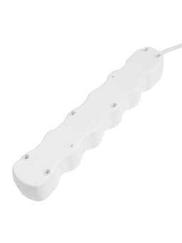 Удлинитель Luazon Lighting ECO, 5 розеток, 5 м, 10 А, 2200 Вт, ПВС 3×0.75 мм2, с заземлением, белый