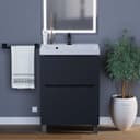 Тумба напольная Uperwood, под раковину Uperwood Tanos 60, 2 ящика, цвет чёрный матовый