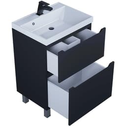 Тумба напольная Uperwood, под раковину Uperwood Tanos 60, 2 ящика, цвет чёрный матовый