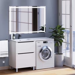 Тумба напольная Uperwood, под стиральную машину Uperwood Tanos 60, 2 ящика, цвет белый/графит