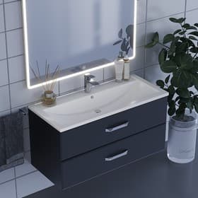 Тумба с раковиной Uperwood Foster, 100 см, подвесная, чёрная