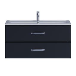 Тумба с раковиной Uperwood Foster, 100 см, подвесная, чёрная