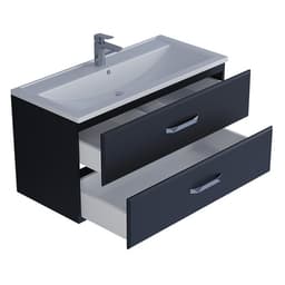 Тумба с раковиной Uperwood Foster, 100 см, подвесная, чёрная