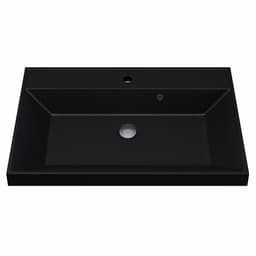 Раковина Uperwood Classic Quartz 70 см, кварцевая, черная матовая, космос