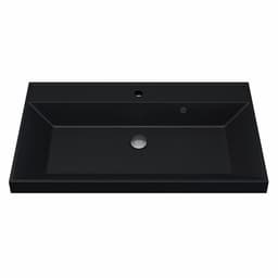 Раковина Uperwood Classic Quartz 80 см, кварцевая, черная матовая, уголь