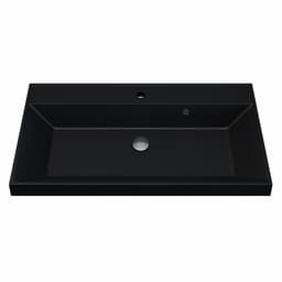 Раковина Uperwood Classic Quartz 80 см, кварцевая, черная матовая, космос