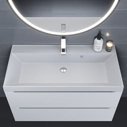 Раковина Uperwood Classic Quartz 90 см, кварцевая, белая матовая, жасмин