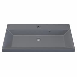 Раковина Uperwood Classic Quartz 90 см, кварцевая, серая матовая, бетон