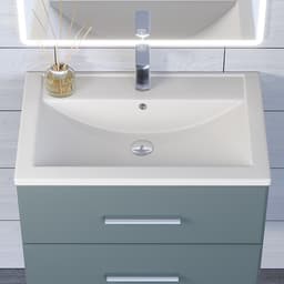 Раковина Uperwood Foster Quartz 70 см, кварцевая, белая матовая, жасмин