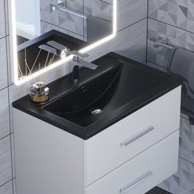 Раковина Uperwood Foster Quartz 70 см, кварцевая, черная матовая, уголь