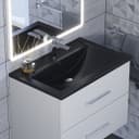 Раковина Uperwood Foster Quartz 70 см, кварцевая, черная матовая, уголь