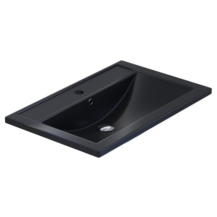 Раковина Uperwood Foster Quartz 70 см, кварцевая, черная матовая, уголь