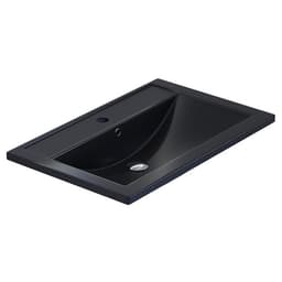 Раковина Uperwood Foster Quartz 70 см, кварцевая, черная матовая, уголь