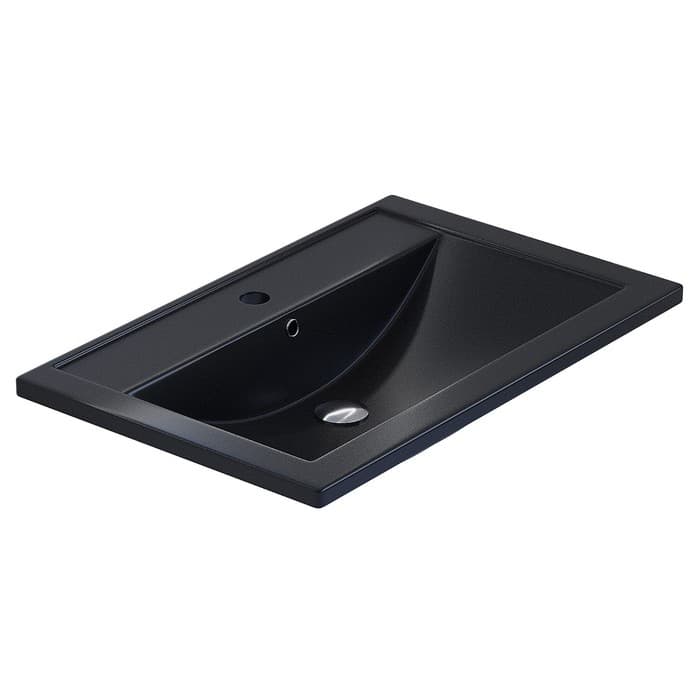 Раковина Uperwood Foster Quartz 70 см, кварцевая, черная матовая, космос