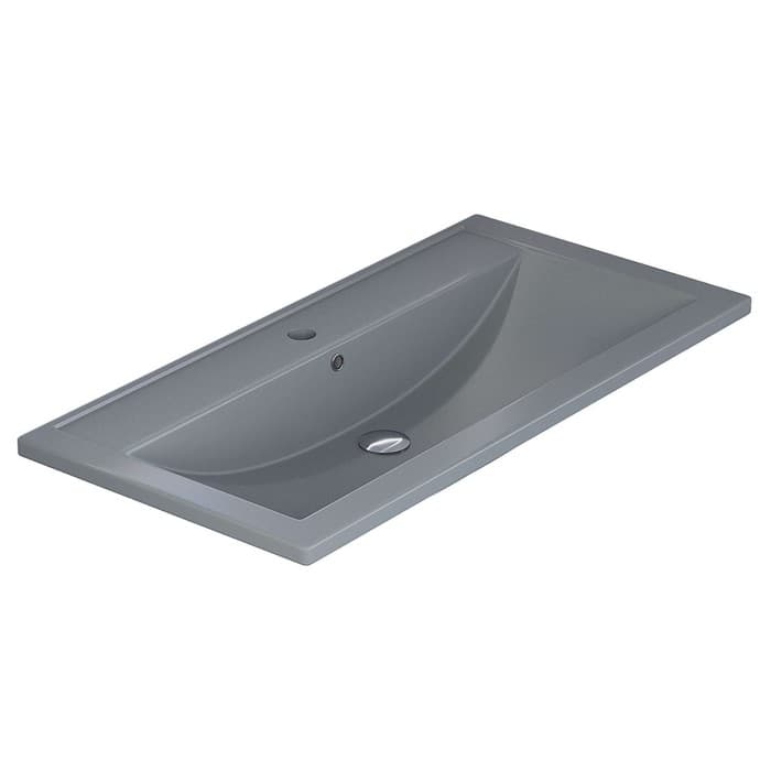 Раковина Uperwood Foster Quartz 80 см, кварцевая, серая матовая, бетон