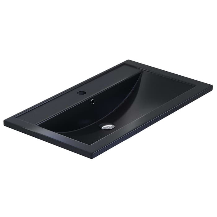 Раковина Uperwood Foster Quartz 80 см, кварцевая, черная матовая, уголь