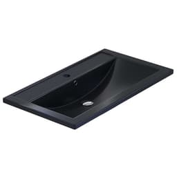 Раковина Uperwood Foster Quartz 80 см, кварцевая, черная матовая, уголь