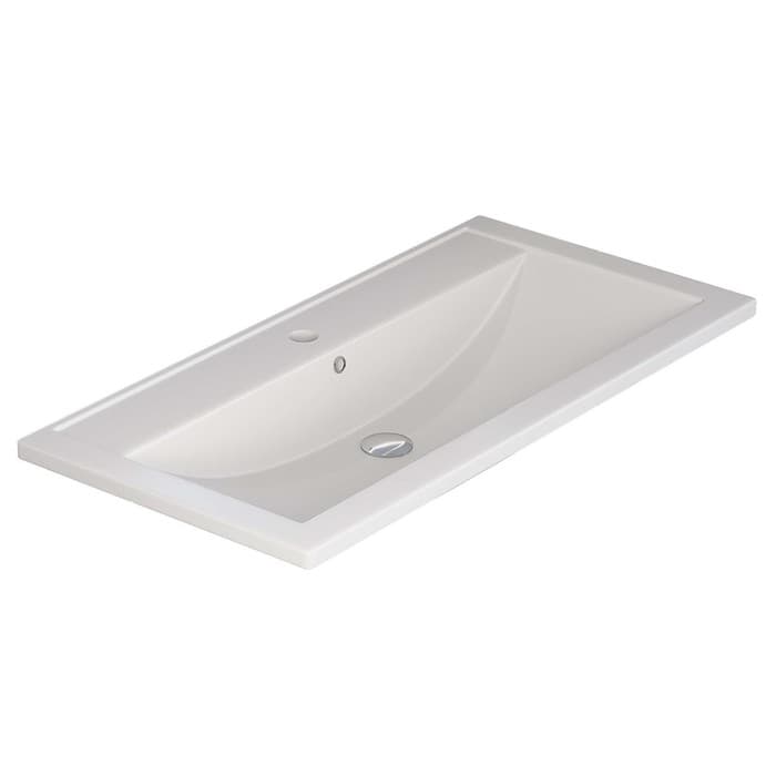 Раковина Uperwood Foster Quartz 90 см, кварцевая, белая матовая, жасмин