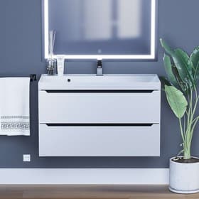 Тумба подвесная Uperwood, под раковину Uperwood Tanos 90, цвет белый/графит