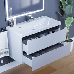 Тумба подвесная Uperwood, под раковину Uperwood Tanos 90, цвет белый/графит