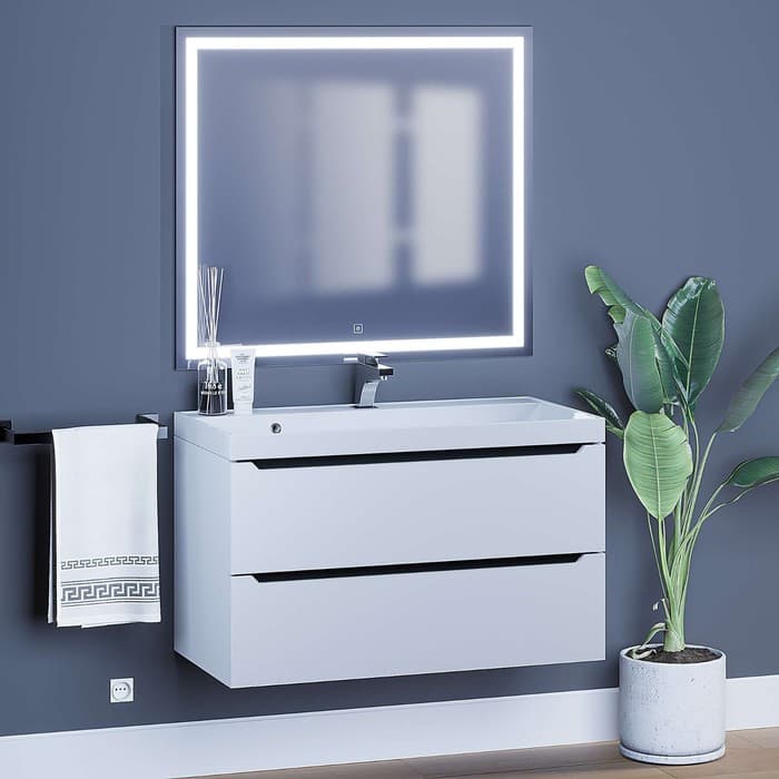 Тумба подвесная Uperwood, под раковину Uperwood Tanos 90, цвет белый/графит