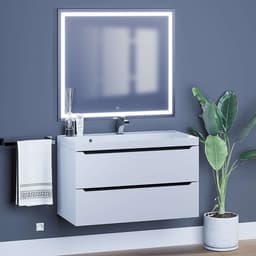 Тумба подвесная Uperwood, под раковину Uperwood Tanos 90, цвет белый/графит