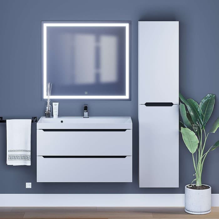 Тумба подвесная Uperwood, под раковину Uperwood Tanos 90, цвет белый/графит