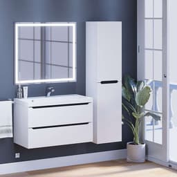 Тумба подвесная Uperwood, под раковину Uperwood Tanos 90, цвет белый/графит