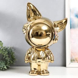 Фигурка керамика «Космонавт - лис», золото, 20×30×49 см