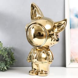 Фигурка керамика «Космонавт - лис», золото, 20×30×49 см