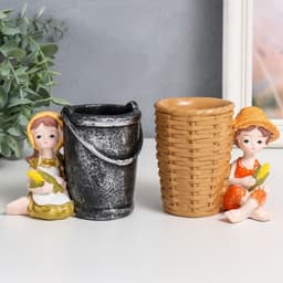 Фигурка полистоун с подставкой «Мальчик или Девочка с кукурузой», 11×7×9.2 см, МИКС