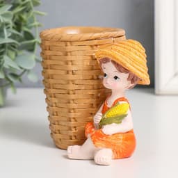 Фигурка полистоун с подставкой «Мальчик или Девочка с кукурузой», 11×7×9.2 см, МИКС