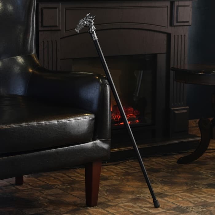 Сувенирная трость с клинком 31 см, длина 86 см, набалдашник: голова дракона