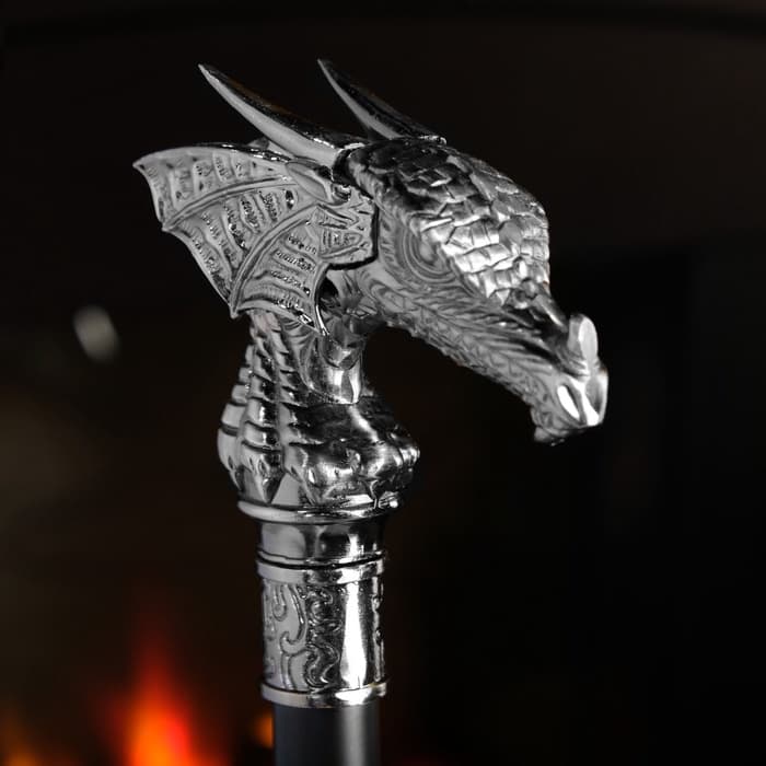 Сувенирная трость с клинком 31 см, длина 86 см, набалдашник: голова дракона