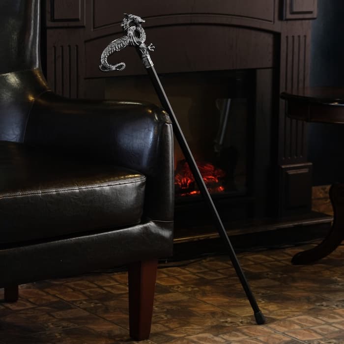 Сувенирная трость с клинком 31 см, длина 86 см, набалдашник: дракон