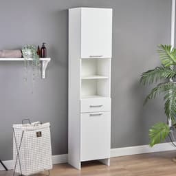 Шкаф - пенал для ванной комнаты «Клик Мебель. Пронто», 400×330×1850 мм, цвет белый