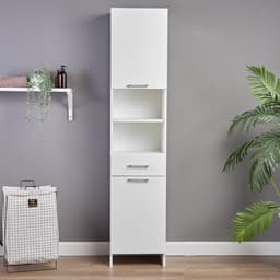 Шкаф - пенал для ванной комнаты «Клик Мебель. Пронто», 400×330×1850 мм, цвет белый