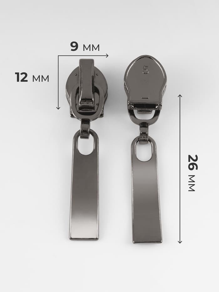 Бегунок автоматический для молнии «Спираль», №7, 10 шт., цвет чёрный никель