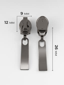 Бегунок автоматический для молнии «Спираль», №7, 10 шт., цвет чёрный никель