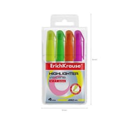 Маркер текстовыделитель 0.6-5.0 мм, ErichKrause Visioline V-11 Mini, 4 неоновых цвета