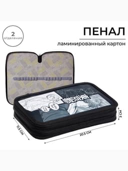 Пенал школьный, 2 секции, 12.5×20.5×4 см«Аниме принт»
