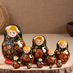 Матрёшка дерево «Хохлома», 10 кукольная, 16 см