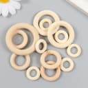 Набор деревянных неокрашенных колец МИКС-12 (кольца 20.30.40.50 мм) 13 шт.